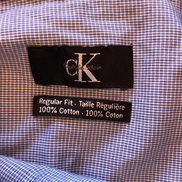 Calvin Klein button down regular fit shirt sz 15.5 - Picture 4 of 5